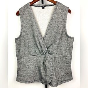 J. Crew 365 Black White Terry Cloth Sleeveless Top